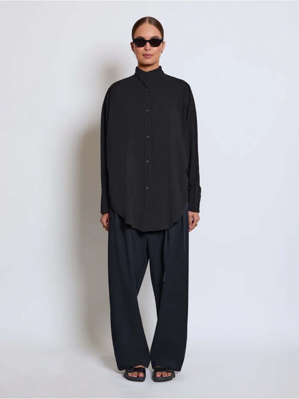 Roucha Black Button-Down Shirt